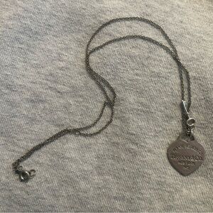 Tiffany & Co. Silver Heart Tag Pendant Necklace